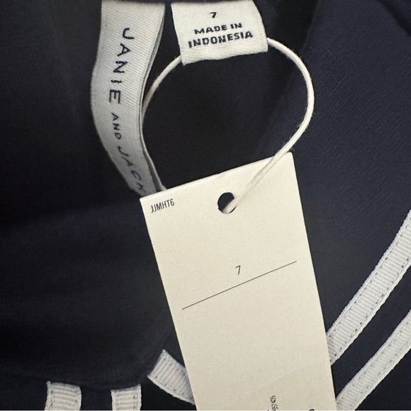 NWT Janie and Jack Nautical Sailor Maritime RUCHED SLEEVE PONTE DRESS Navy 7 - Picture 7 of 8